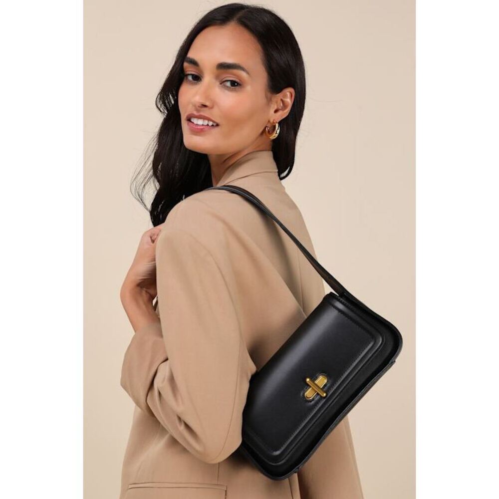 Rachel Zoe Tairo Black Vegan Leather Shoulder Bag - Size One Size